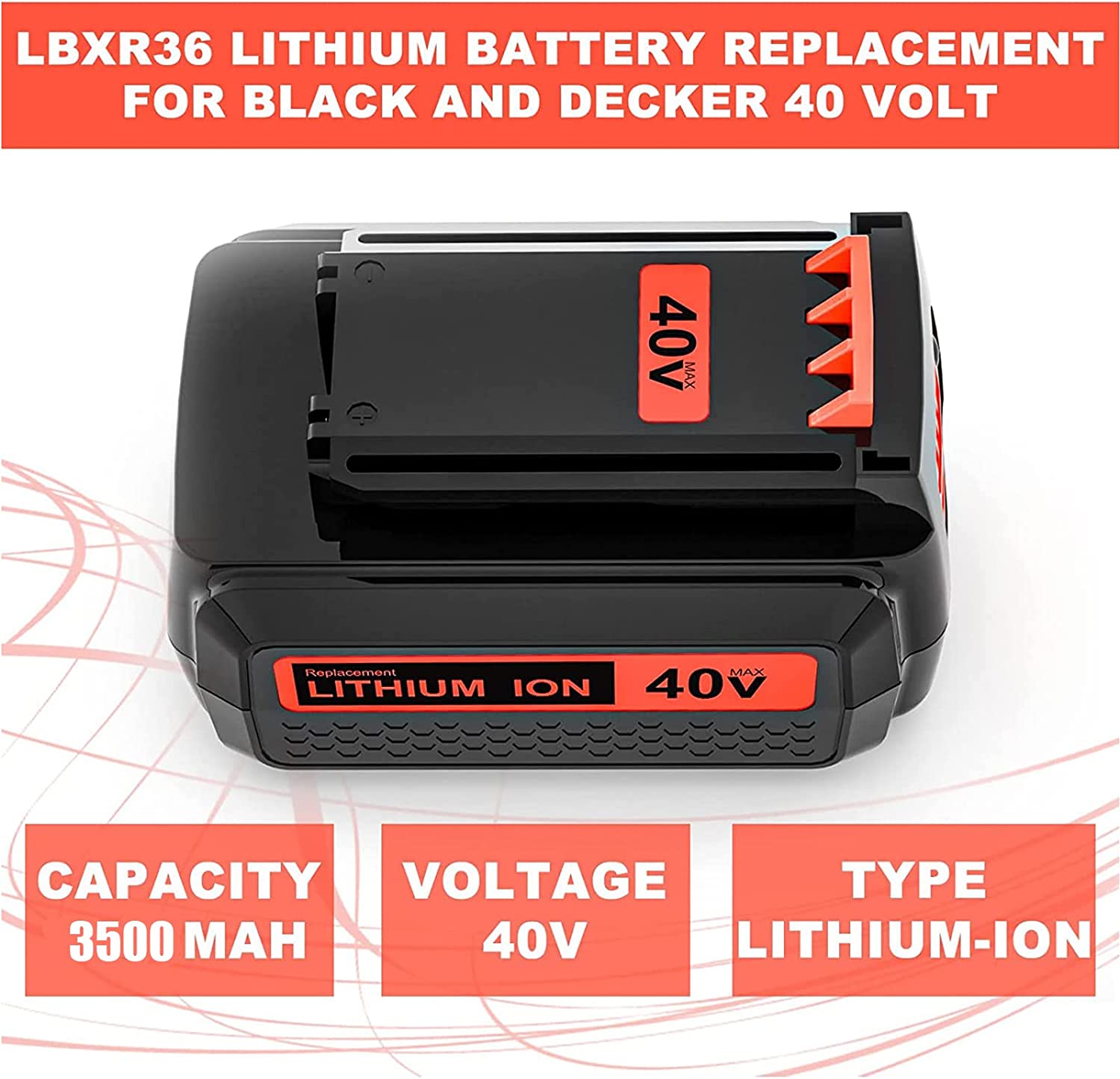 36V/40V 3.5Ah Replacement Batt - Black+Decker Tool Cordless recension och pris