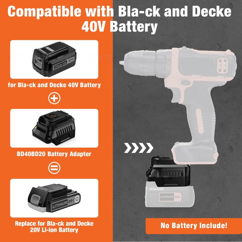 HAKSINKY Tool Battery Adapter  - Black+Decker Tool Cordless recension och pris