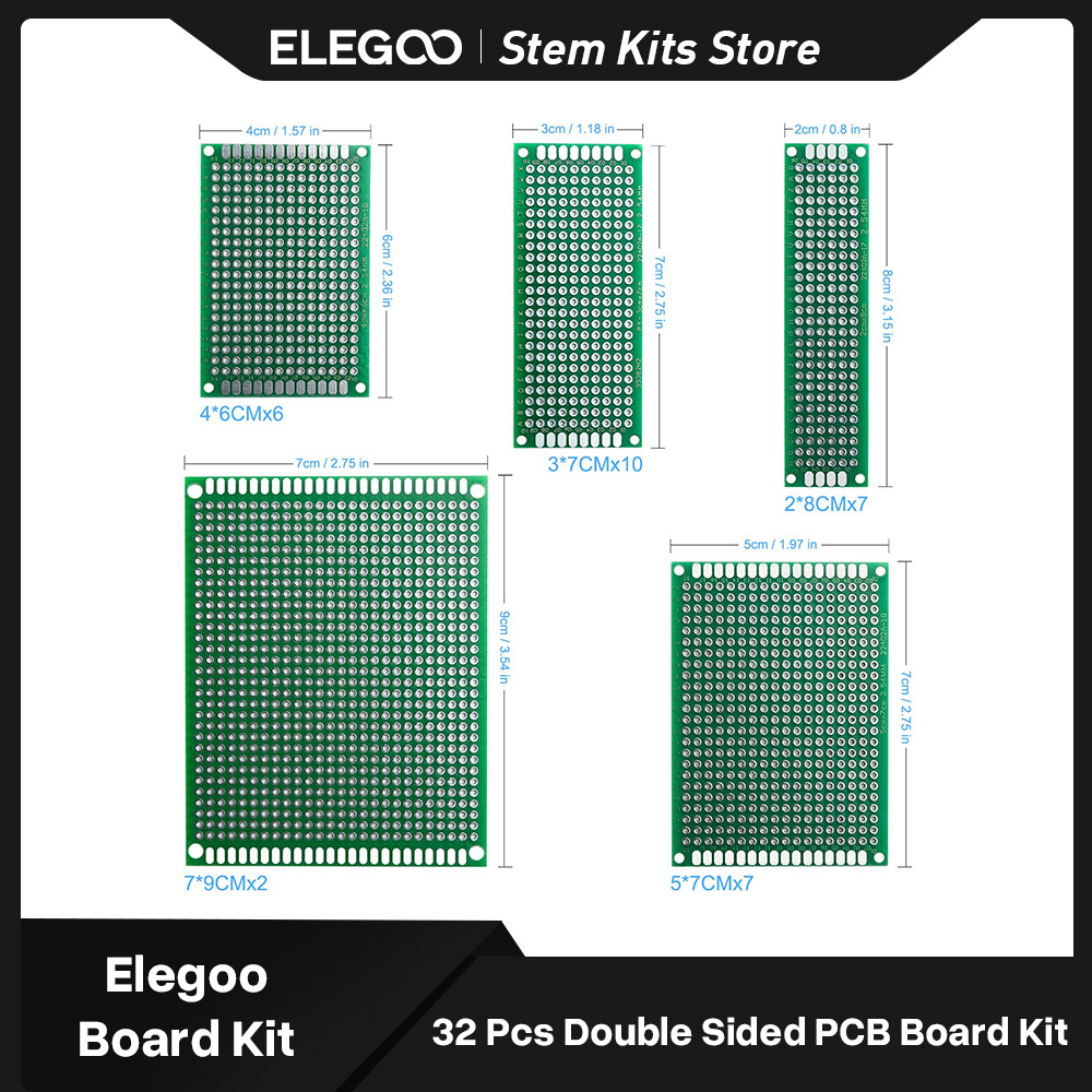 ELEGOO 32 Pcs Double Sided PCB - Pcb Etching Kit recension och pris