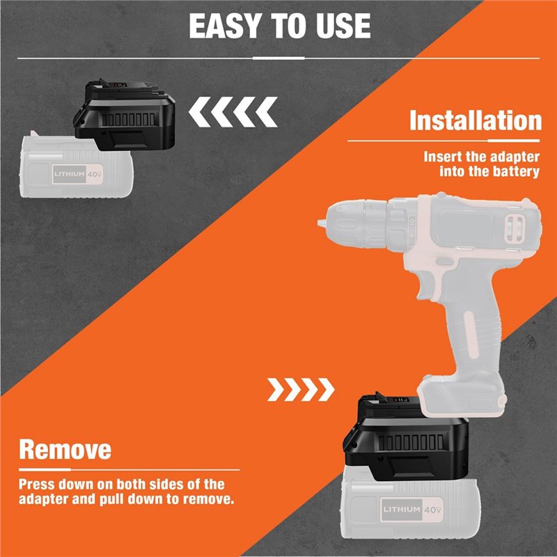 【RECOMENDAR】Battery Adapter Fo - Black+Decker Tool Cordless recension och pris