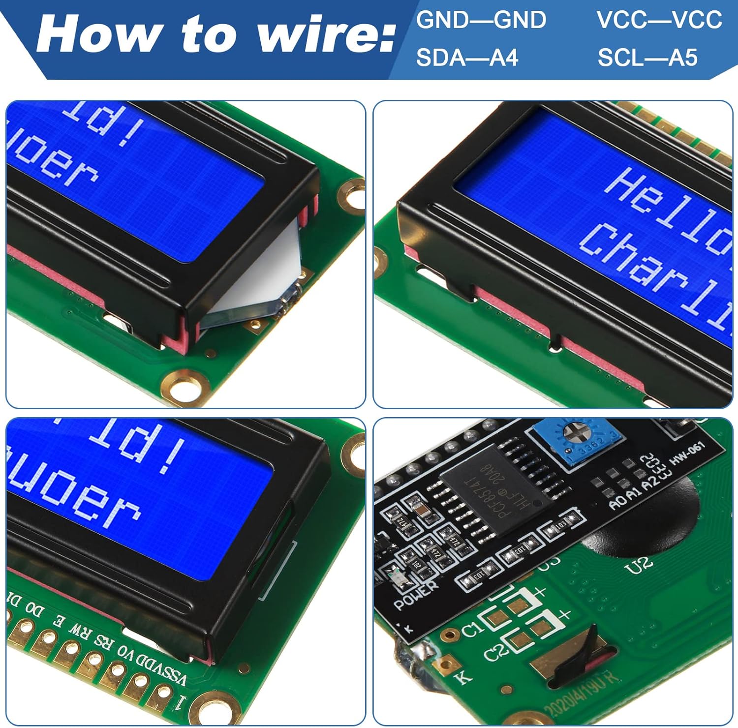 1Set 1602 LCD 20*4 Blue Screen - I2C Lcd Display recension och pris