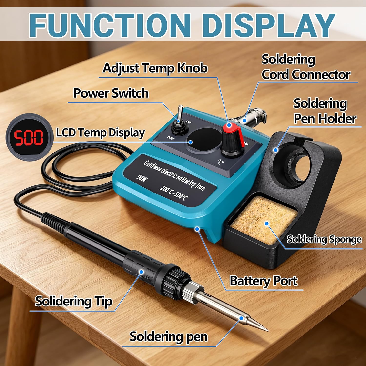 90W LED Digital Cordless Solde - Soldering Iron Kit recension och pris