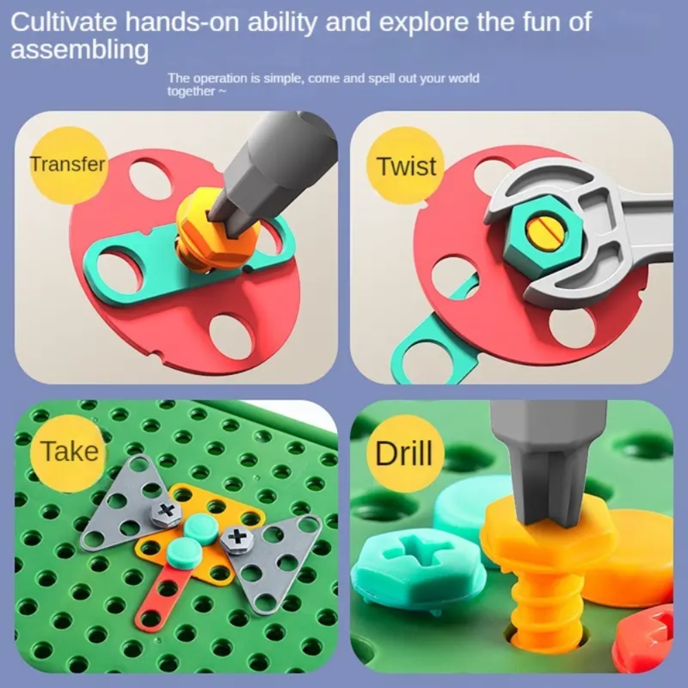 450Pcs Kids STEM Drill Set Cre - Diy Electronics For Beginners recension och pris