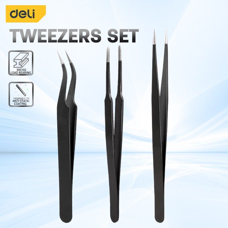 Deli 3PCS Tweezers Set Upgrade - Soldering Iron Kit recension och pris